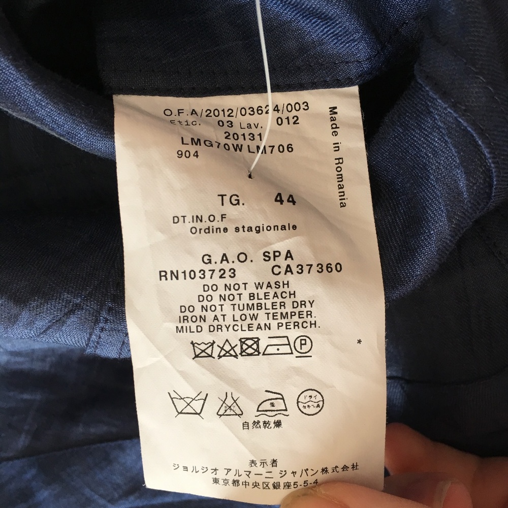 [Armanicollezioni] Thin Button Down Blazer Jacket - image 8